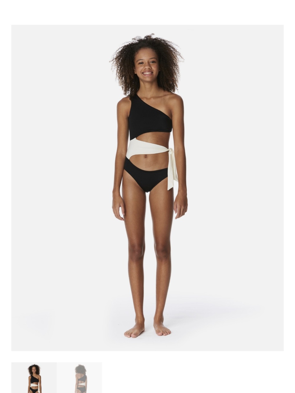 Submarine Side Tie Black/White One-Piece Swimsuit-Size 14